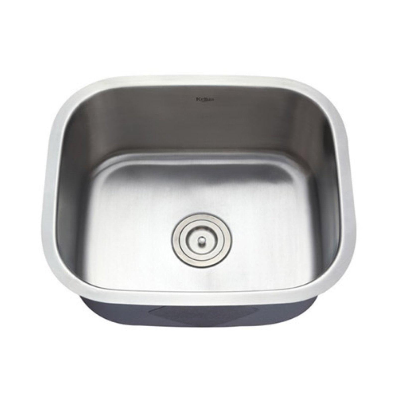 KRAUS Premier 16 Gauge Undermount Single Bowl Stainless Steel Kitchen Sink