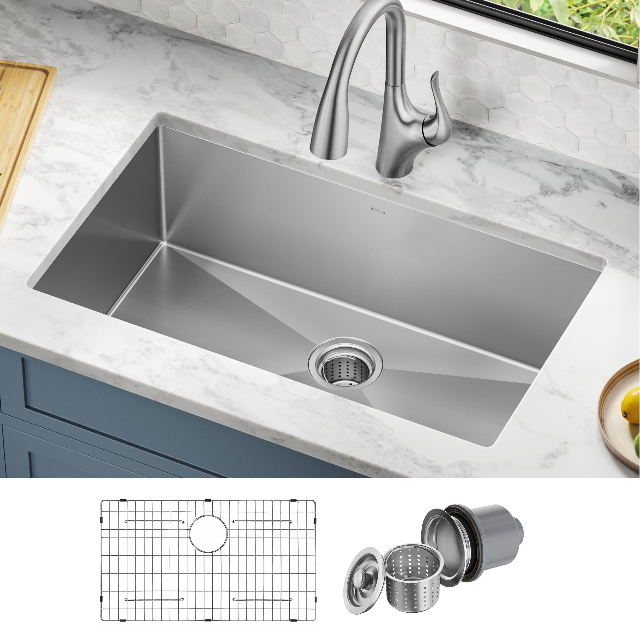 KRAUS Standart PRO™ Undermount 16 Gauge Stainless Steel Kitchen Sink