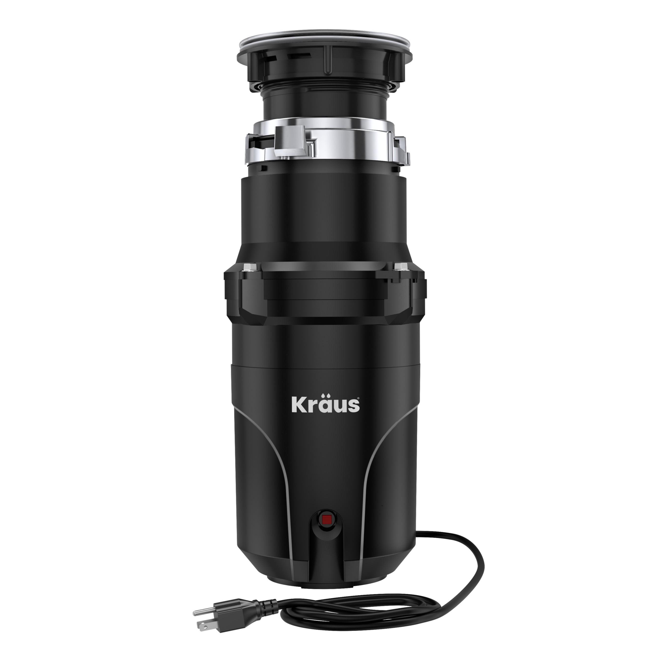 Kraus 1/3 HP WasteGuard High-Speed Ultra-Quiet Motor Garbage Disposal with Quick Connect Mount