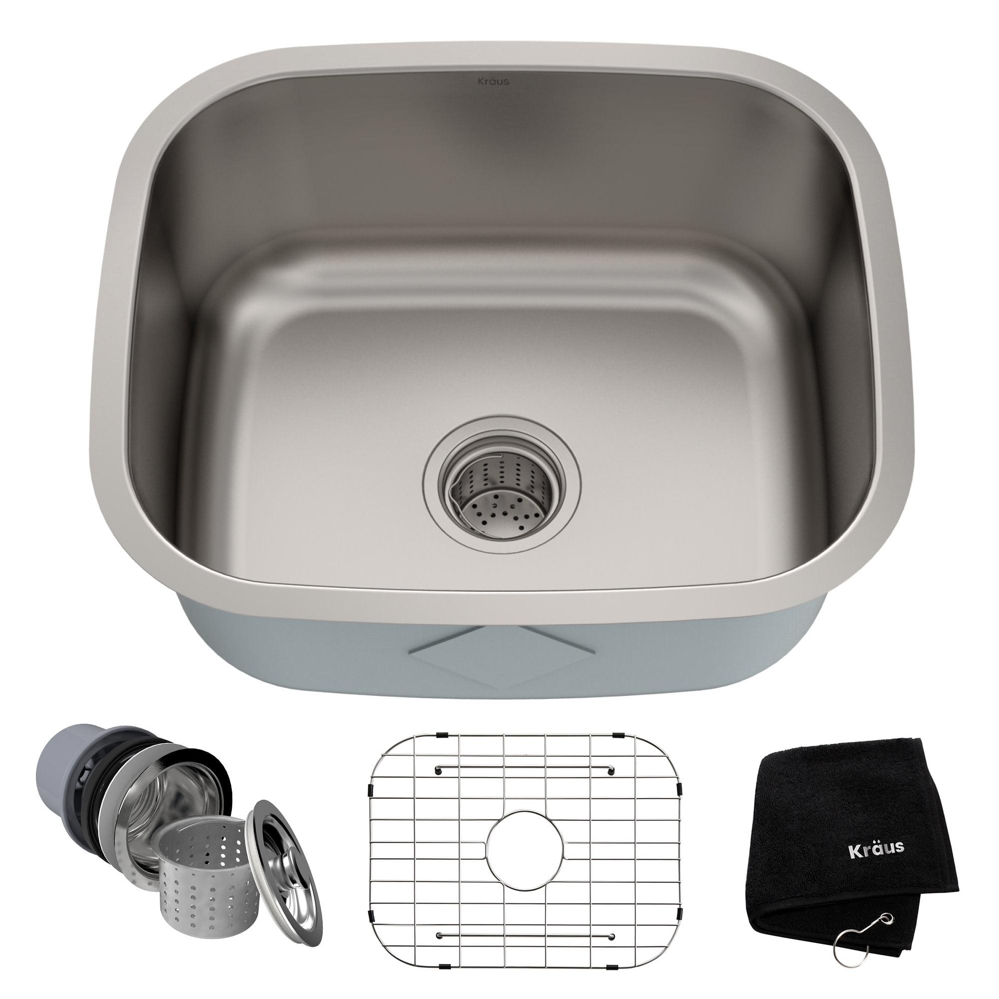 KRAUS Premier Undermount Single Bowl 18-Gauge Stainless Steel Kitchen Sink