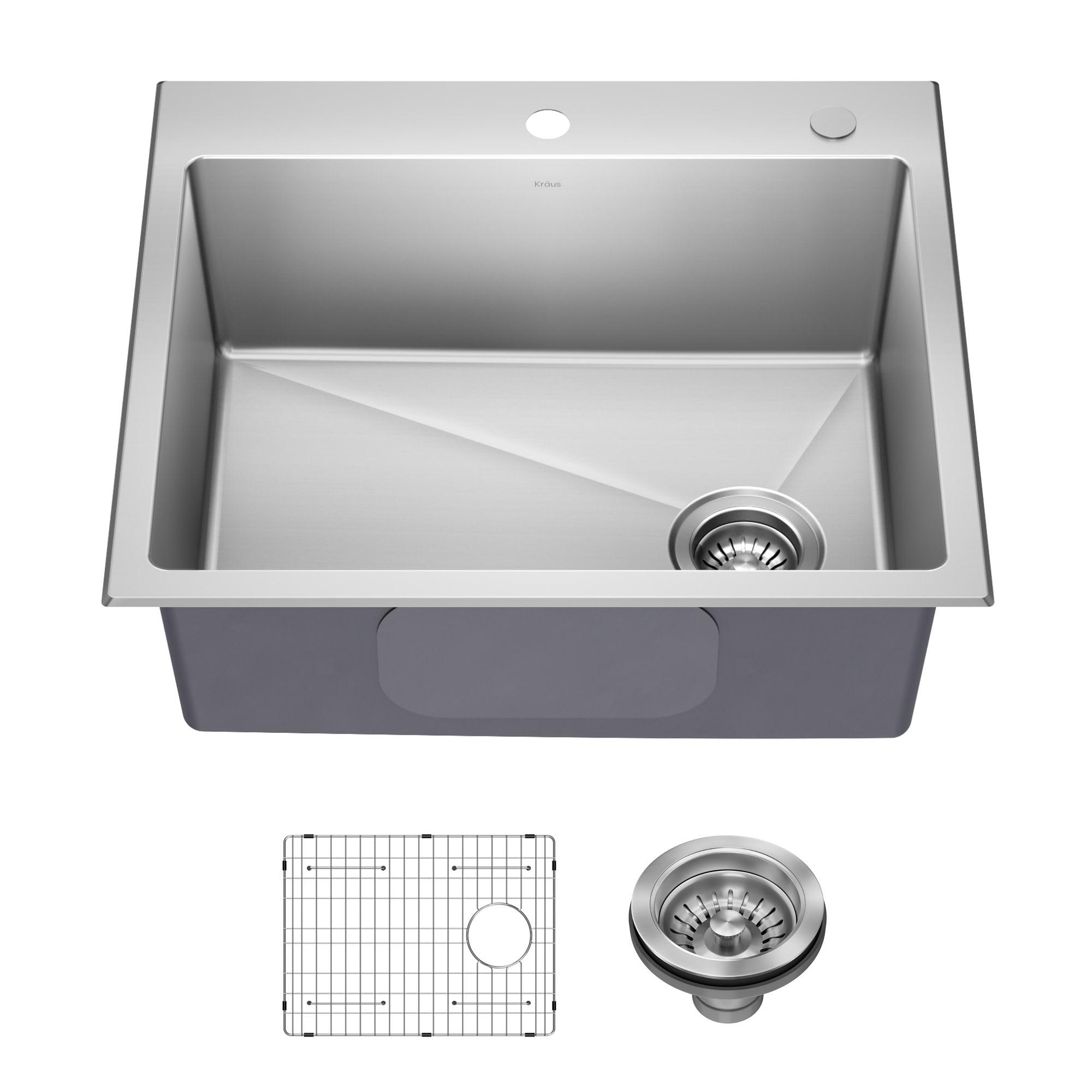 Fairlane 25-Inch Stainless Steel Drop-In Single Bowl Kitchen Sink