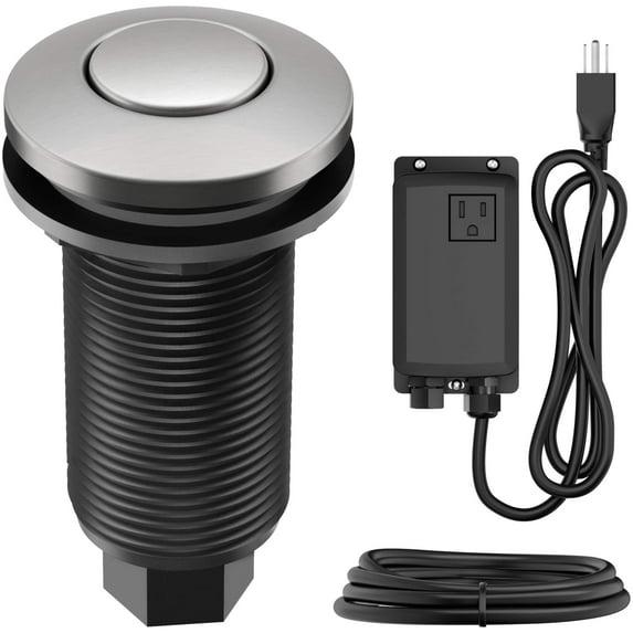 Kraus KRAUS Garbage Disposal Air Switch Kit with Push Button, AC Adapter, Power Cord, and Air Tube Included