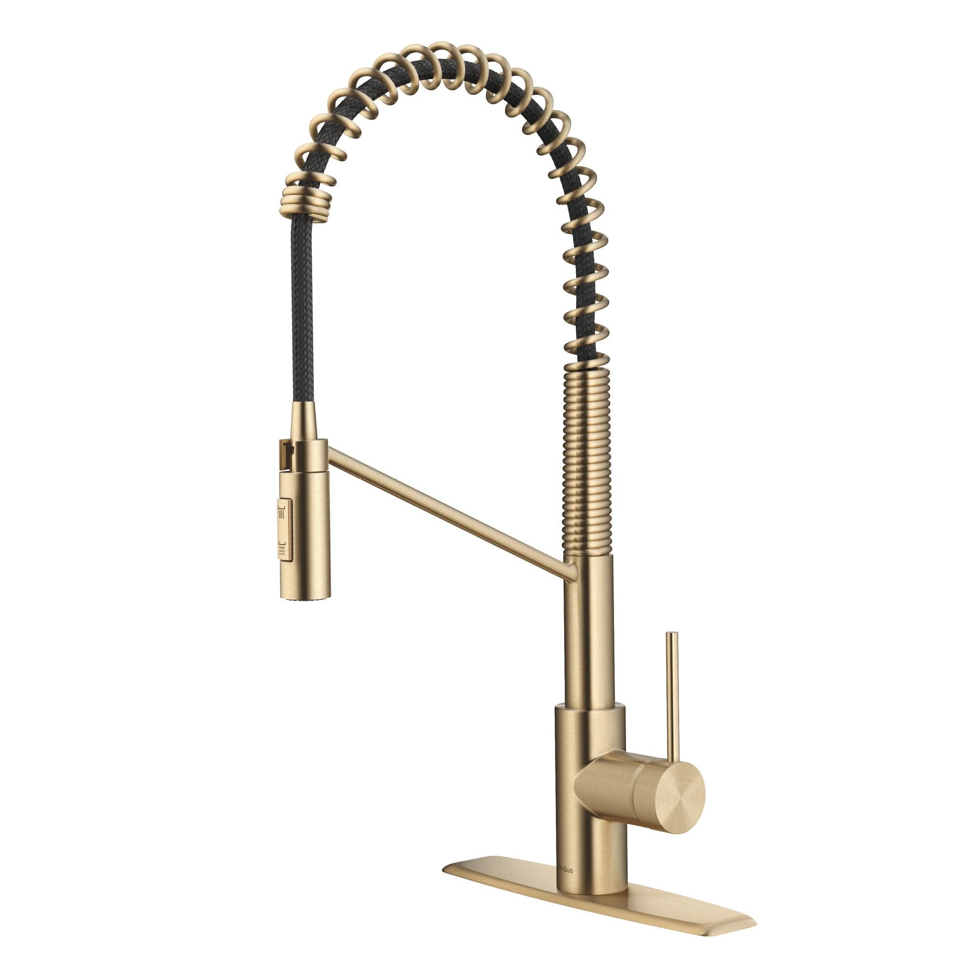 KRAUS Oletto Commercial Style Single Handle Pull Down Kitchen Faucet with QuickDock Top Mount Installation Assembly