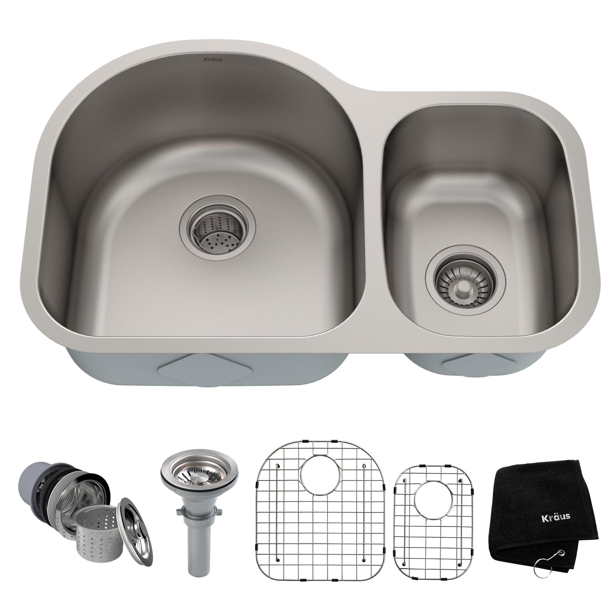 Premier 30-inch Satin Stainless Steel Undermount Double Bowl Kitchen Sink