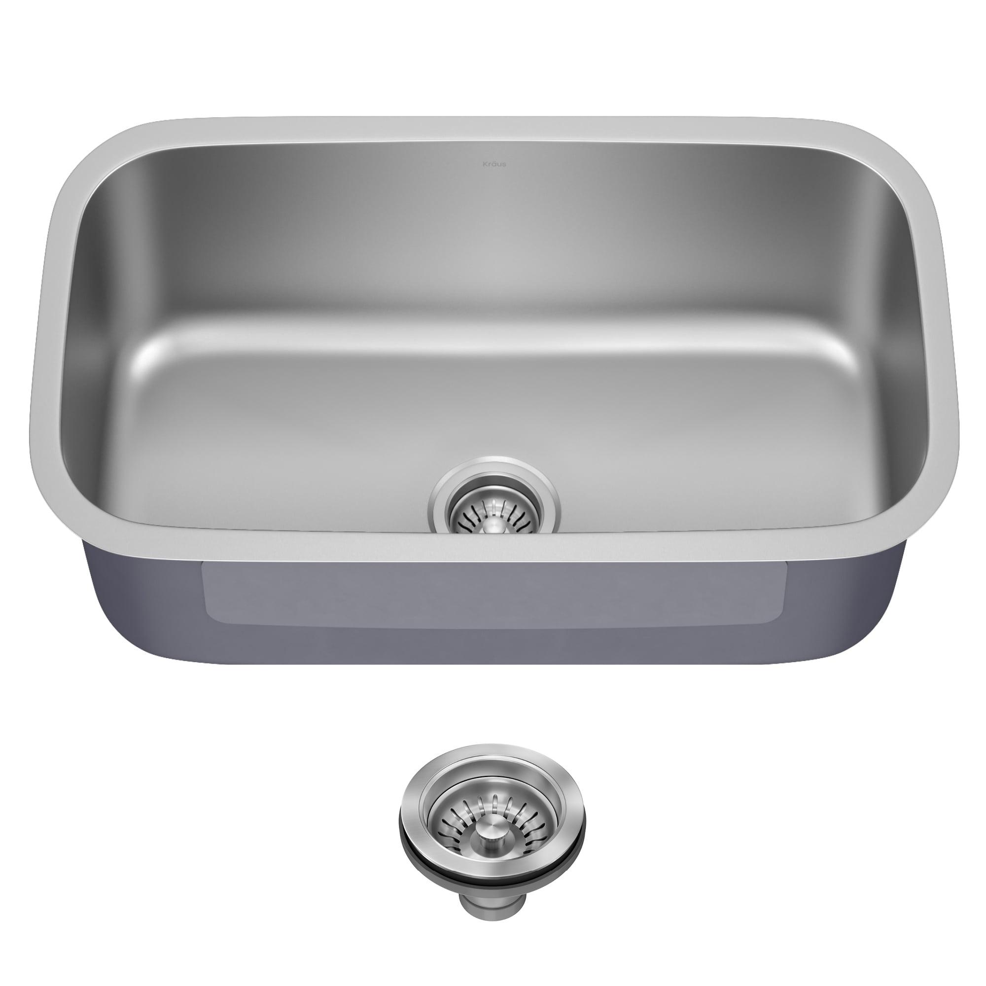 KRAUS Premier Undermount Single Bowl 18-Gauge Stainless Steel Kitchen Sink