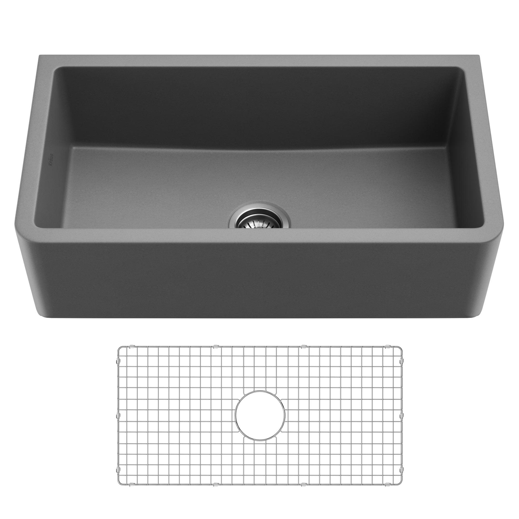 KRAUS Turino™ 33" L Farmhouse Reversible Apron Front Fireclay Single Bowl Kitchen Sink