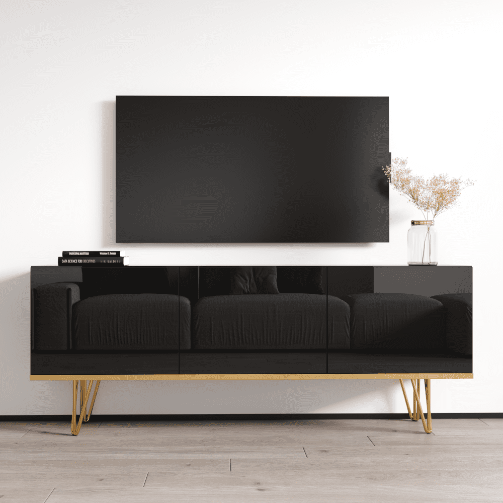 Kris Black High Gloss and Matte 63" Sideboard