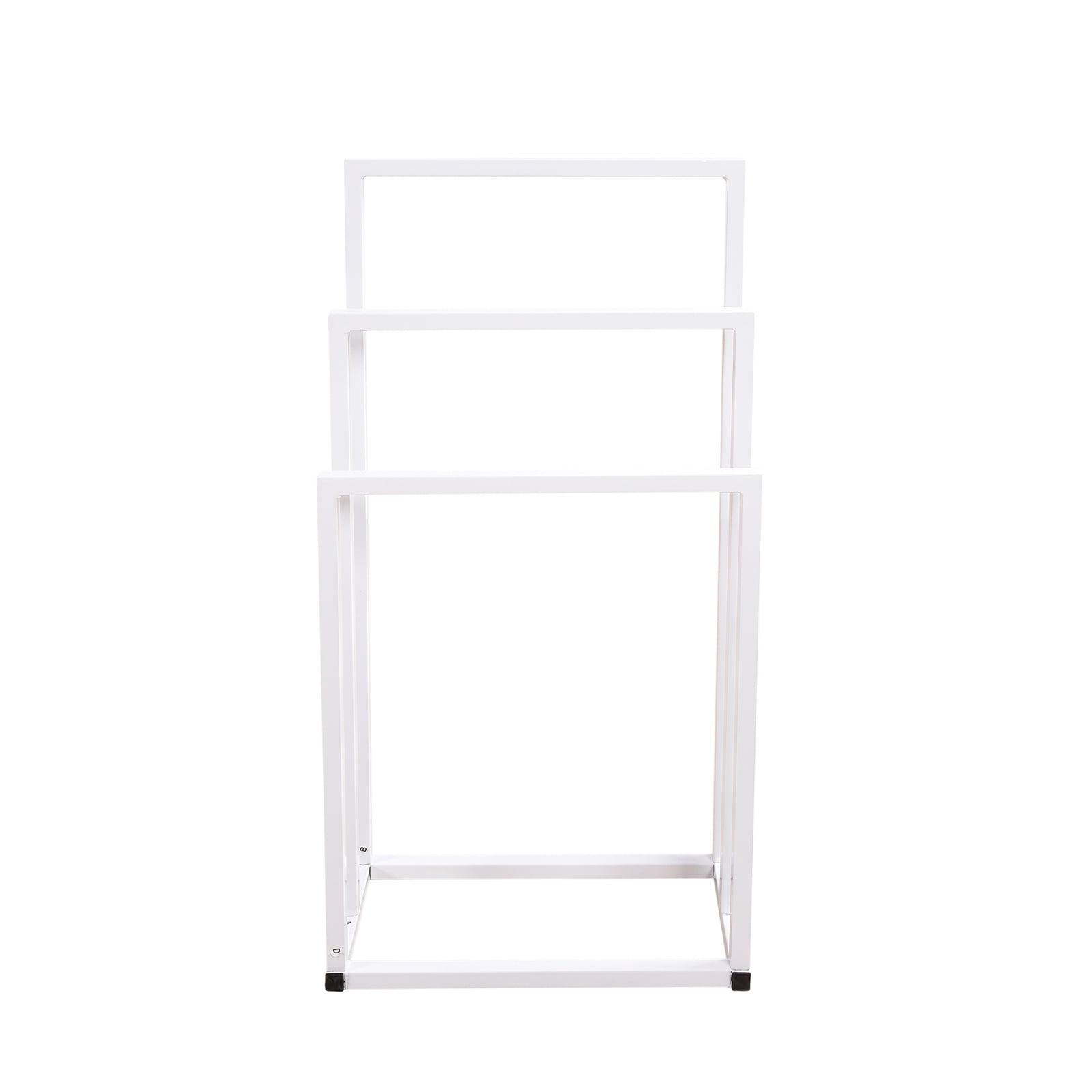 Matte White Freestanding Triple Towel Rack