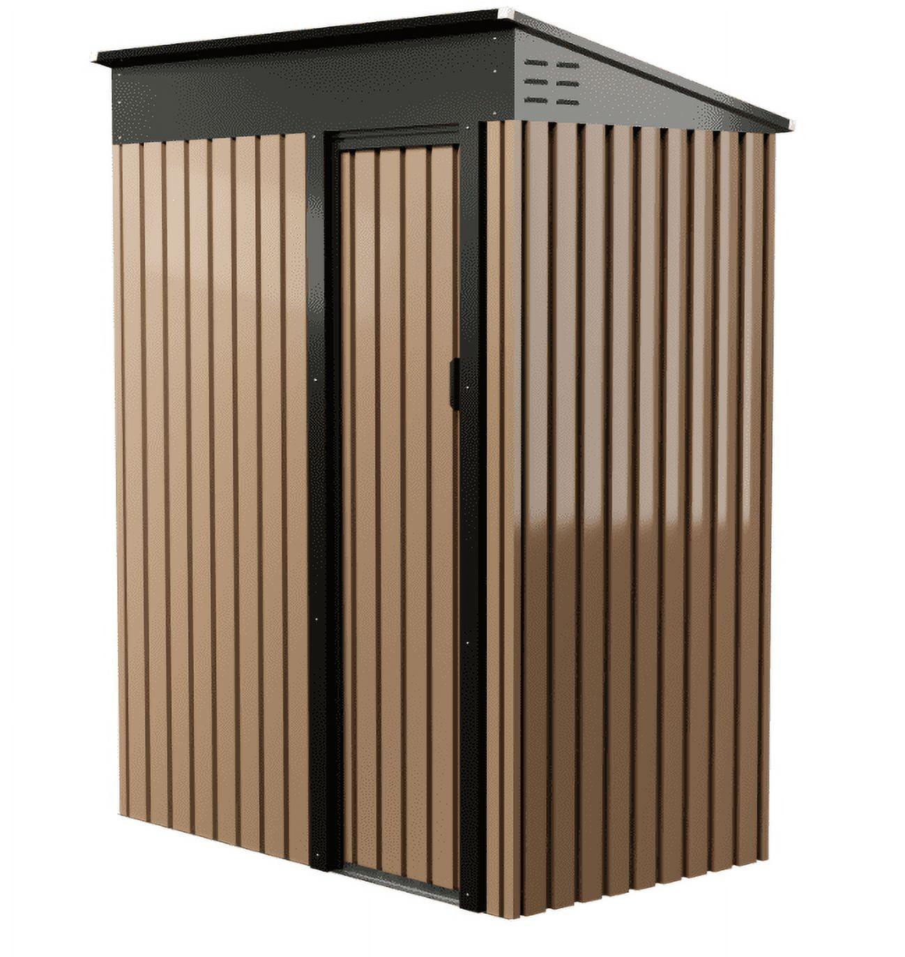 Metal Garden Shed, 5FT x 3FT Outdoor Storage Shed, Metal Utility Tool Storage Shed with Door Lock