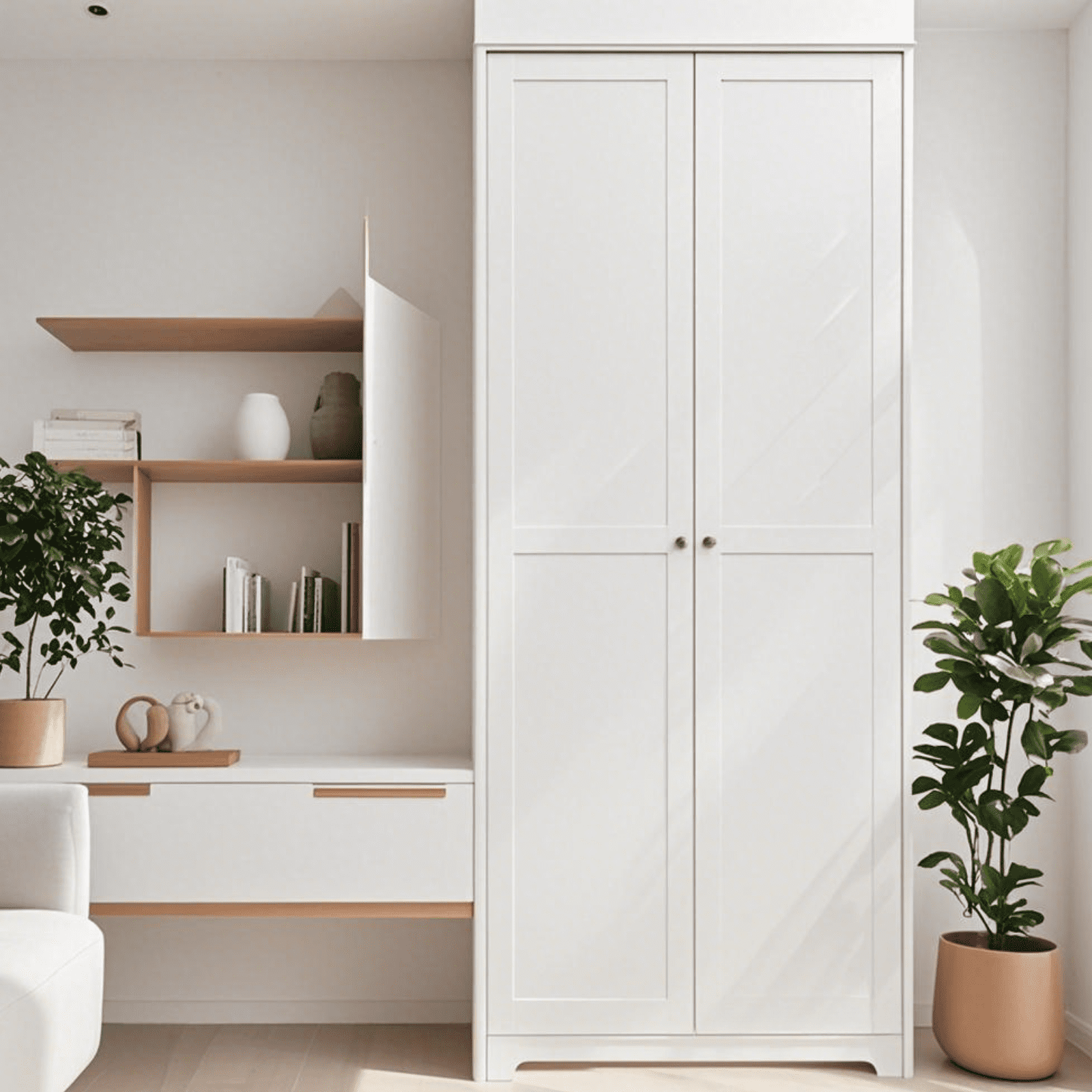 Ktaxon 2-Door Armoire with 5 shelves, Kitchen Pantry Storage Cabinet Wardrobe, 72" White