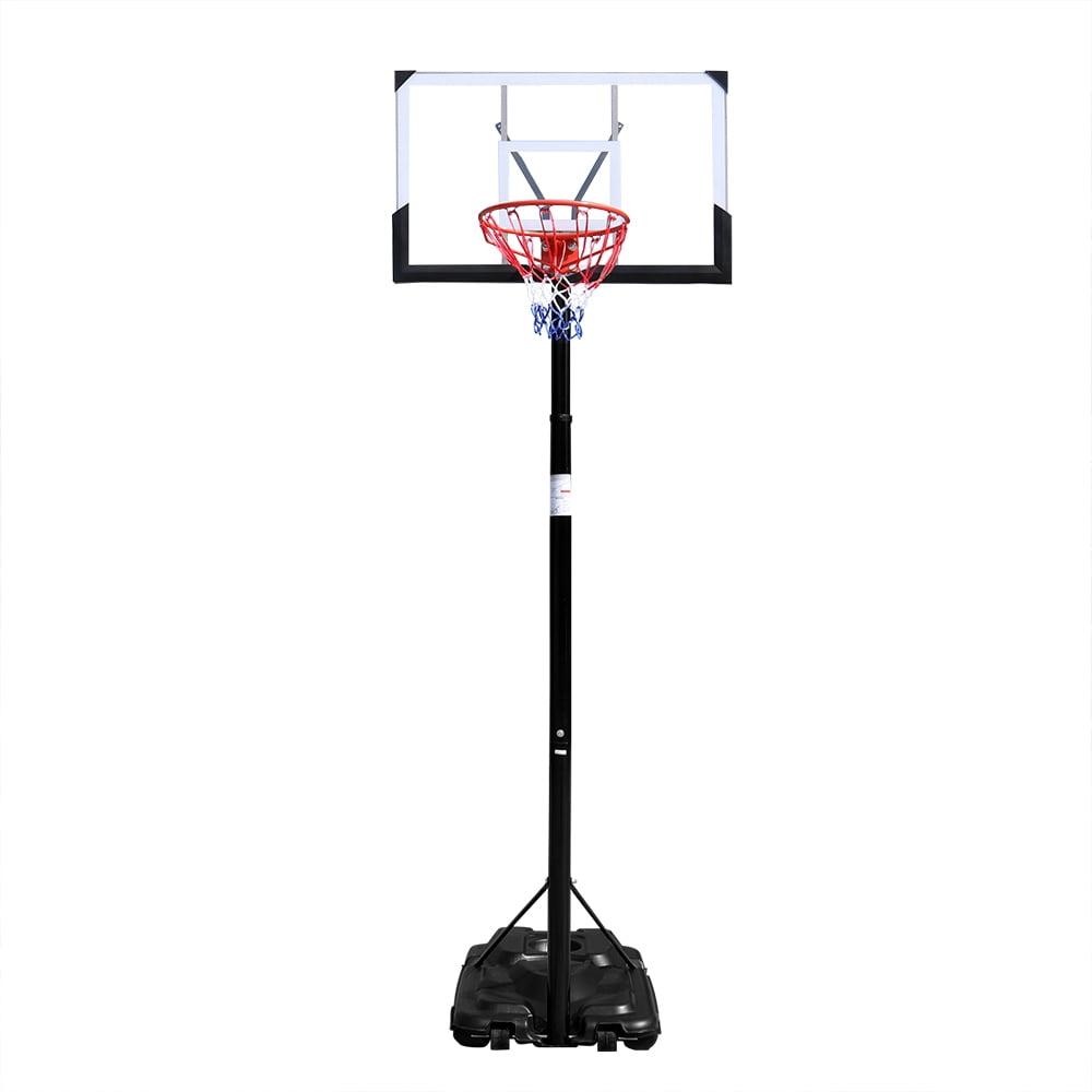Ktaxon Portable Basketball Hoop Outdoor, Basketball Goal System 4.4-10ft Height Adjustable, 44inch Shatterproof Backboard, Gray Orange