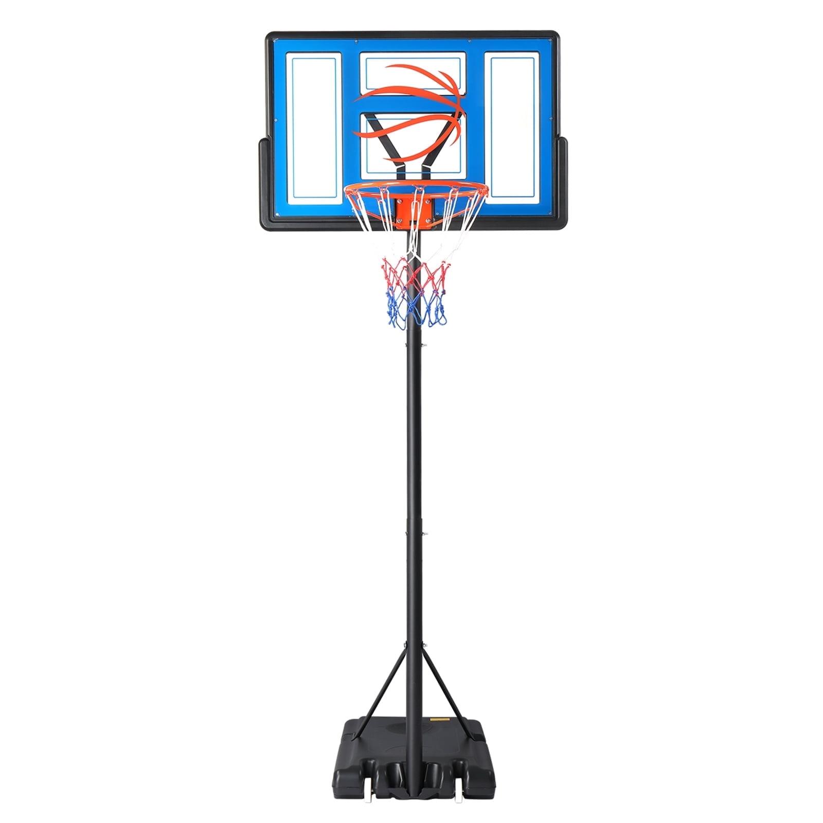 Ktaxon Portable Basketball Hoop Outdoor, Basketball Goal System 4.4-10ft Height Adjustable, 44inch Shatterproof Backboard, Gray Orange
