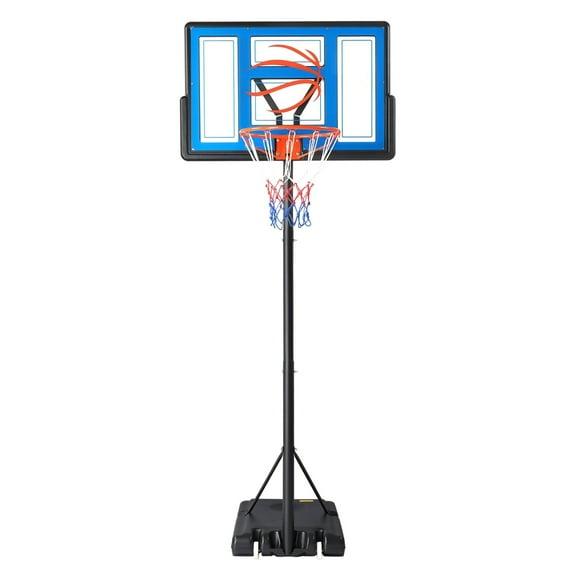 Ktaxon Portable Basketball Hoop Outdoor, Basketball Goal System 4.4-10ft Height Adjustable, 44inch Shatterproof Backboard, Gray Orange