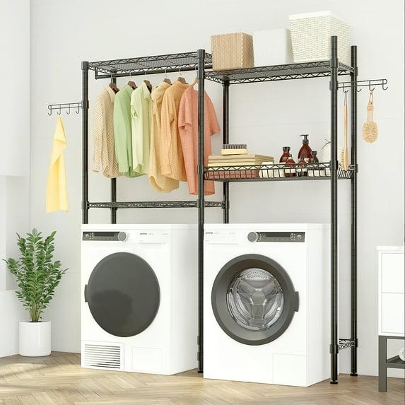Laundry Room Clothes Drying Rack Freestanding Over Washer and Dryer for Hanging