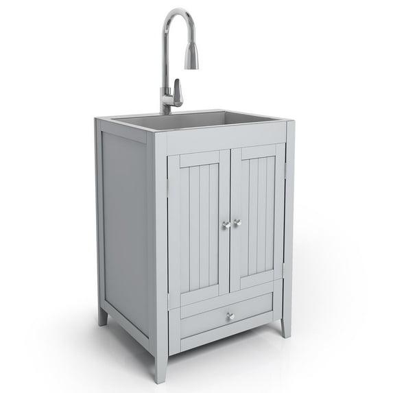 Ktaxon Gray Stainless Steel 72.6 lb Utility Sink