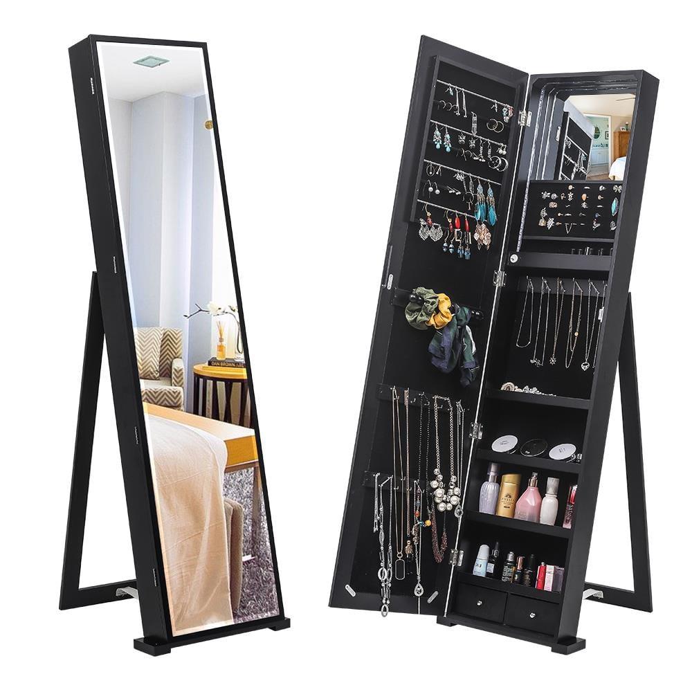 NIERBO Lockable Jewelry Organizer Mirror - Stylish Storage Solution For Women