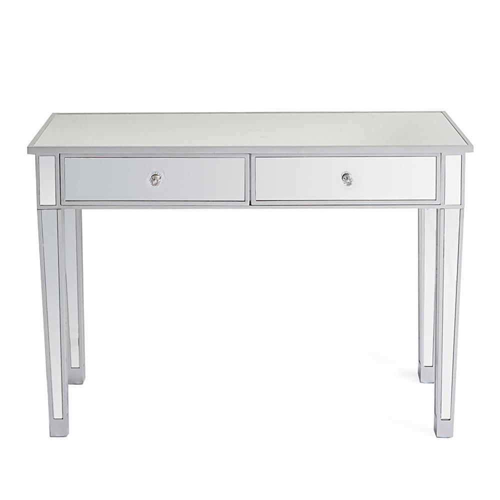 Mirrored Glass Vanity Table with 2 Drawers