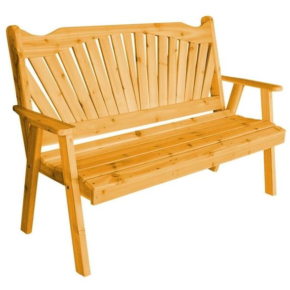 Kunkle Holdings, LLC Pine 4' Fanback Garden Bench Natural Stain