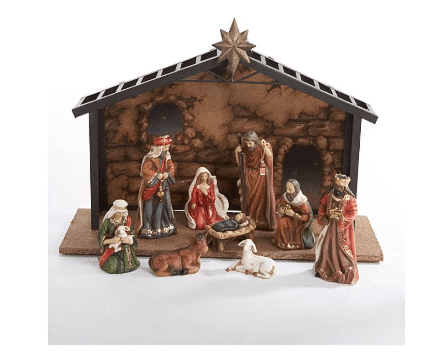 Kurt Adler 3.5-5" Porcelain 10-Piece, Nativity Set