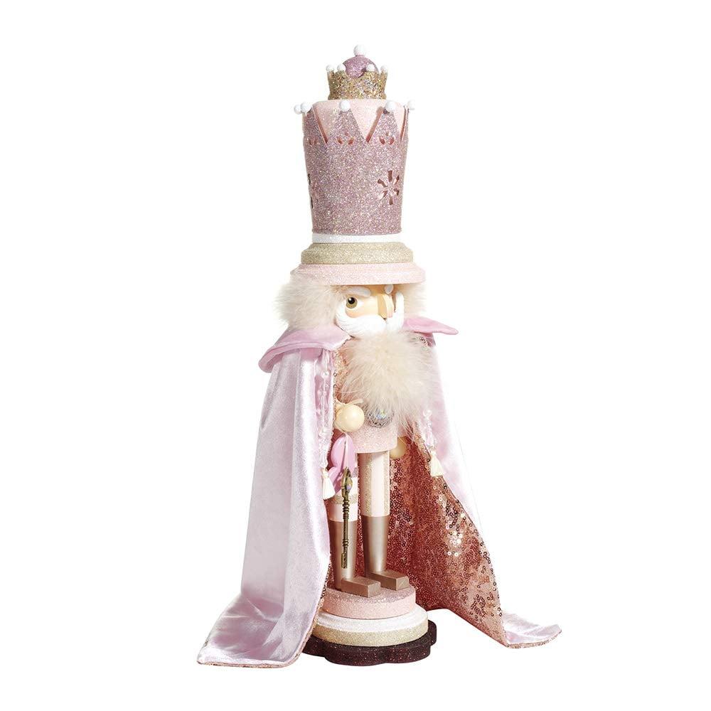 Hollywood 19-Inch Pink King Nutcracker with Sequin Cape