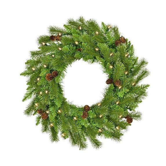 Kurt Adler 24" Lighted Polyvinyl Chloride Wreath | Wayfair