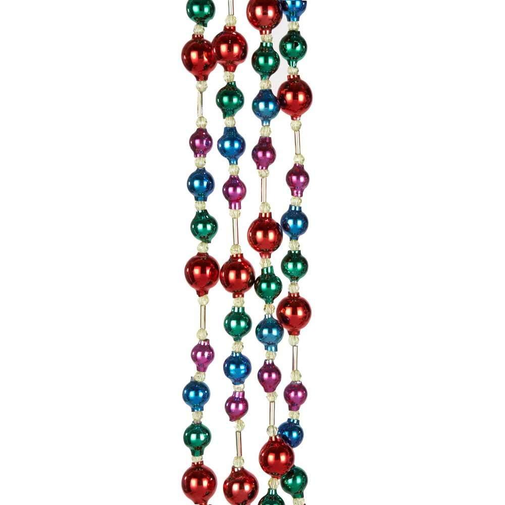 6-Foot Multicolor Glass Bead Christmas Garland