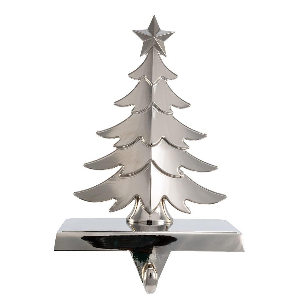 Silver Metal Christmas Tree Stocking Holder