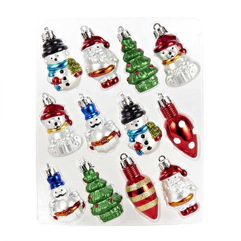 Kurt Adler 2-Inch Shatterproof Plastic Christmas Ornaments Set