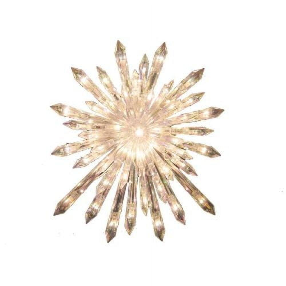 Kurt Adler 13.5" Clear Crystal Snowflake Tree Topper with Lights
