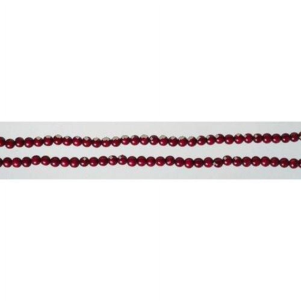 9-Foot Burgundy Wooden Bead Garland for Holiday Decor