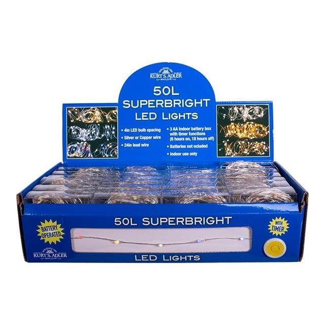 Kurt S. Adler 50-Light Battery-Operated Multi-Color Superbright LED Light Set