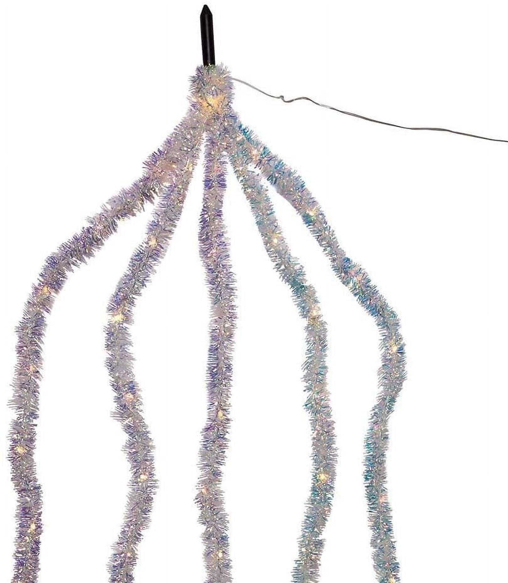 Kurt S. Adler 6.5-Foot Warm White Iridescent Tinsel Cascade Light Set