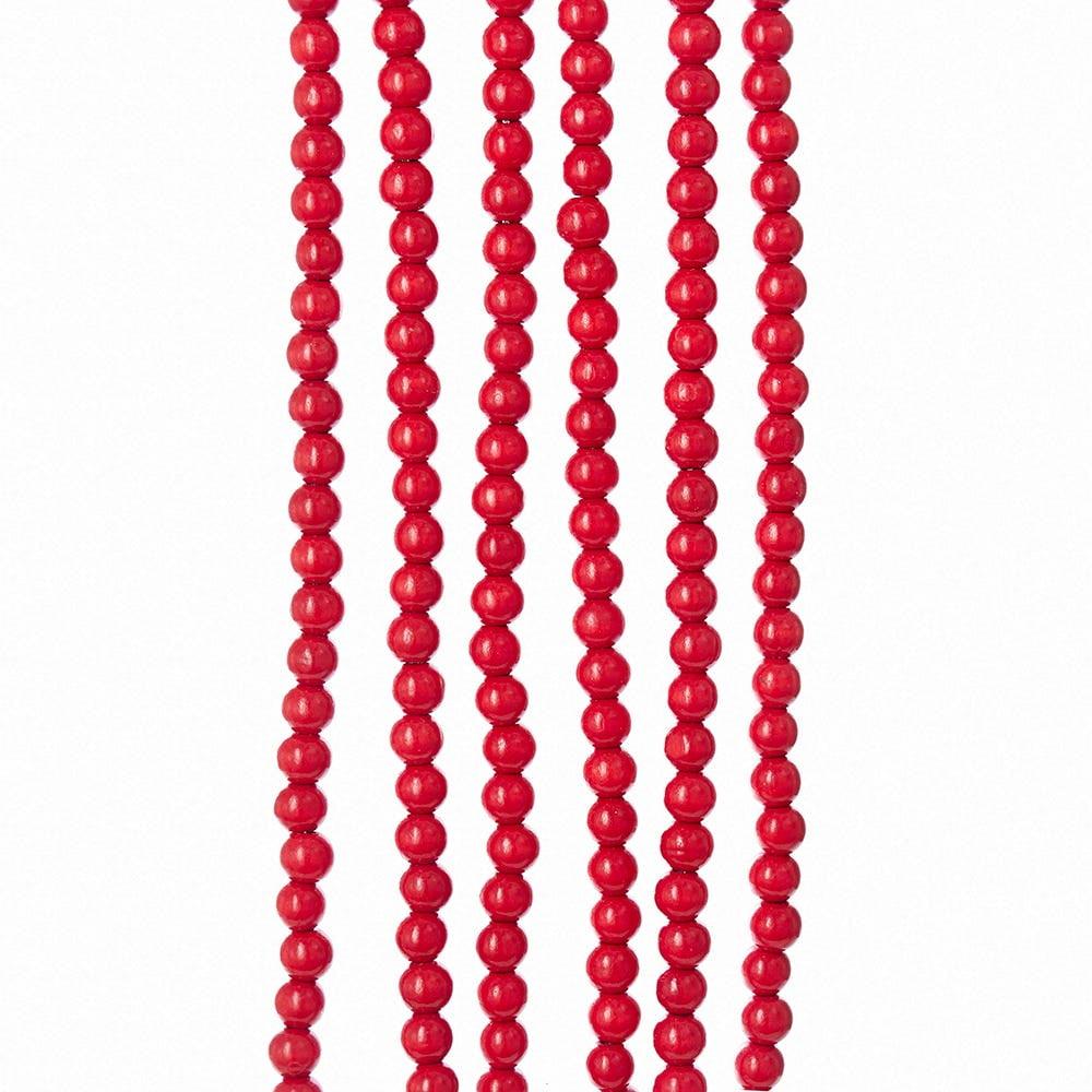 9-Foot Red Wooden Beaded Christmas Garland