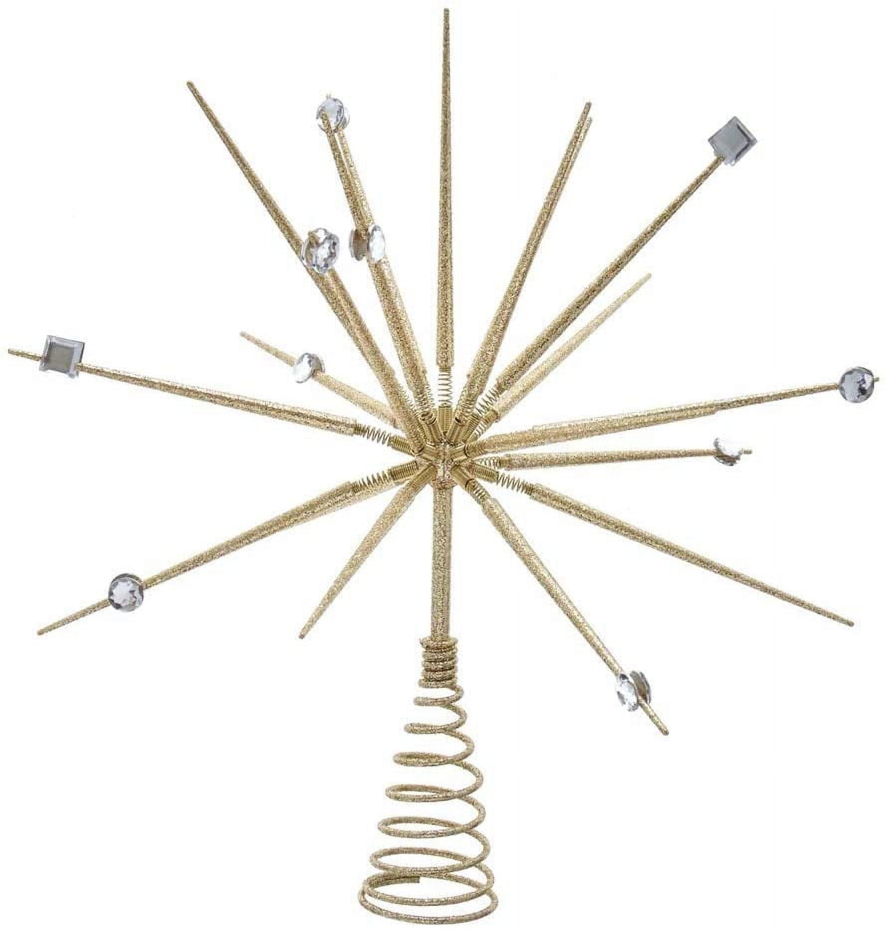 Gold Metal Starburst Tree Topper with Gems