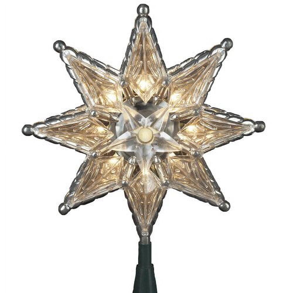 Kurt Adler 10-Light 8-Point Star Christmas Treetop, 8-Inch, Clear