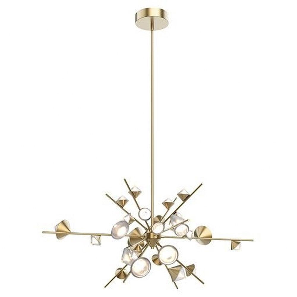 Geode Brushed Gold 48" LED Sputnik Modern Linear Chandelier