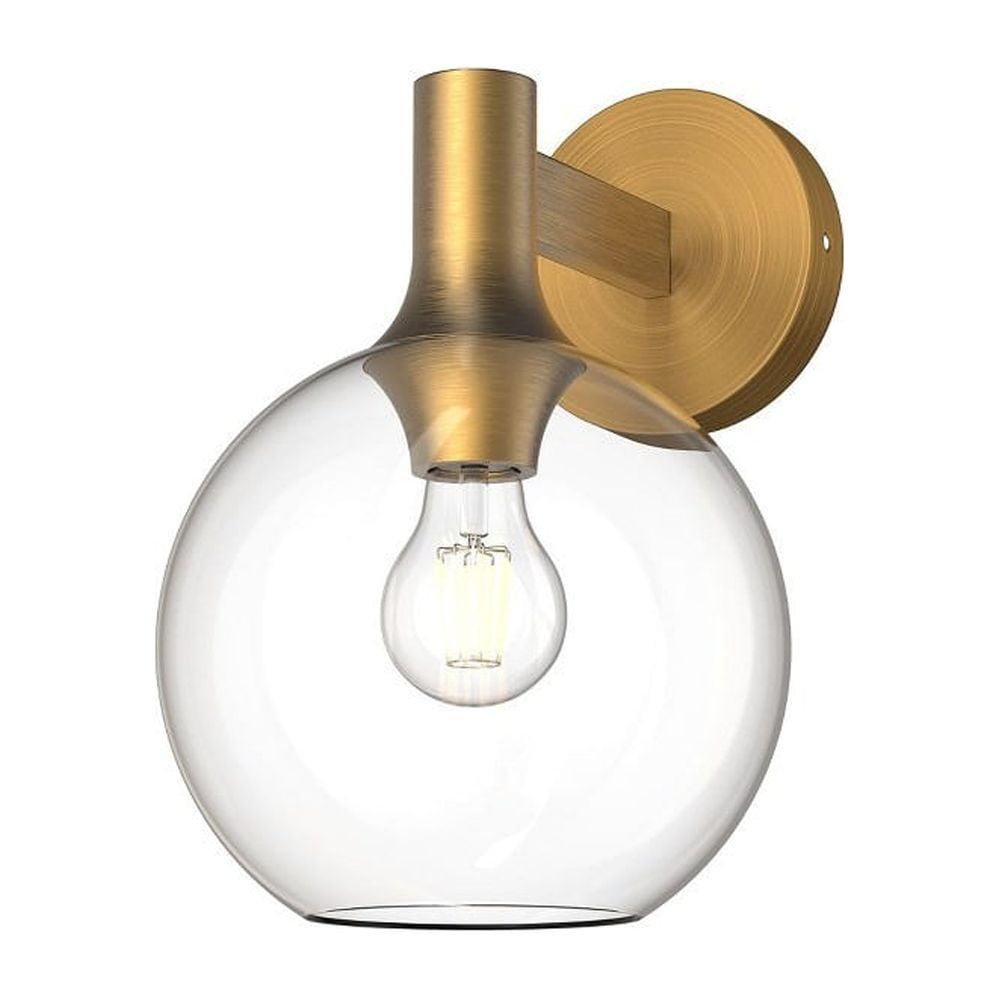 Castilla Aged Gold Dimmable Vanity Wall Sconce with Clear Glass