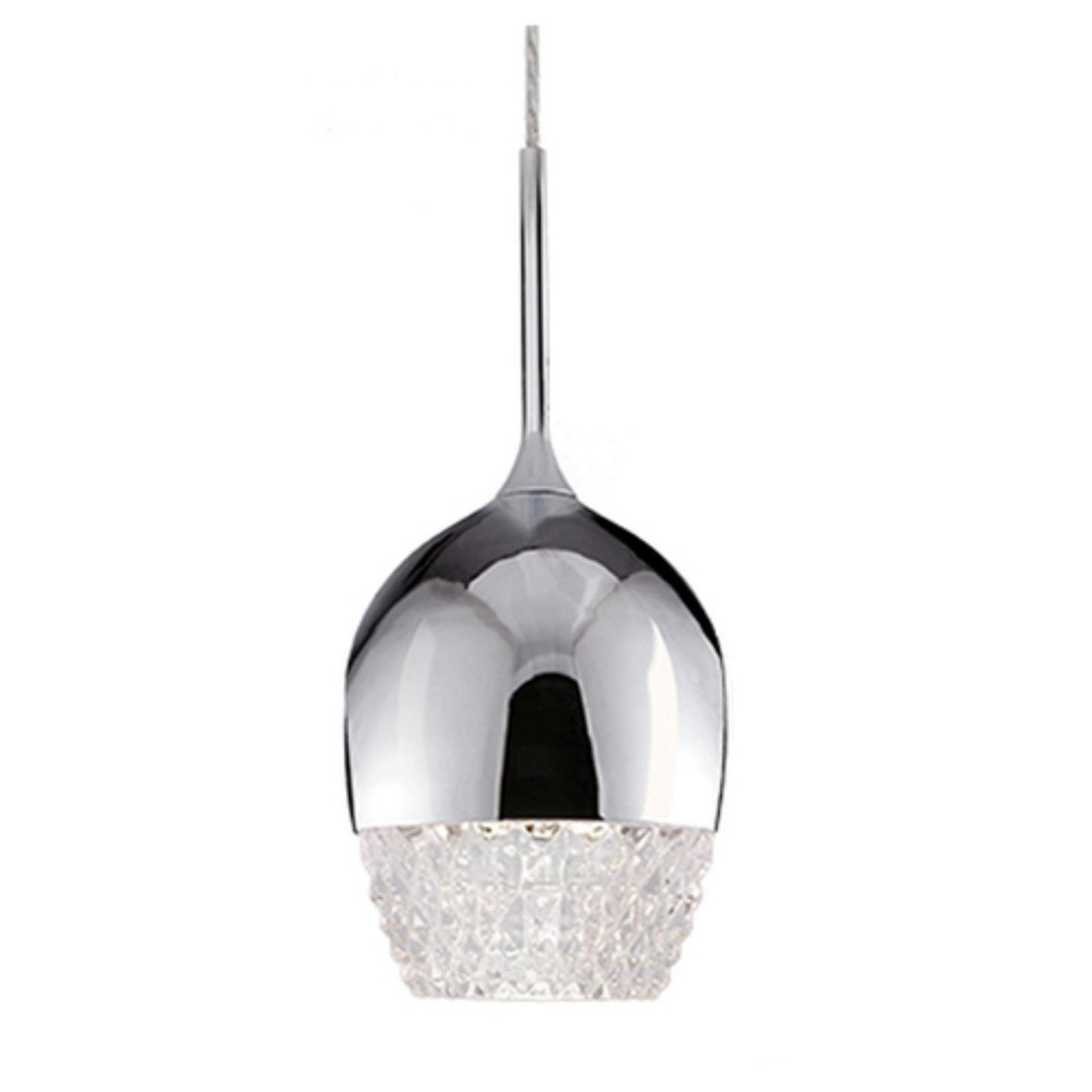 Chrome Crystal LED Mini Pendant Light