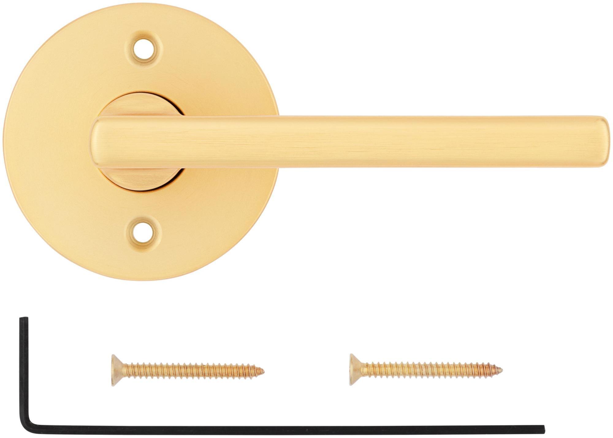 Satin Brass Contemporary Dummy Door Lever