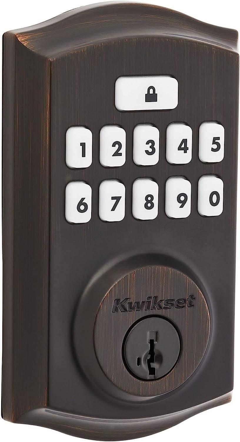 Venetian Bronze Electronic Keypad Deadbolt with SmartKey