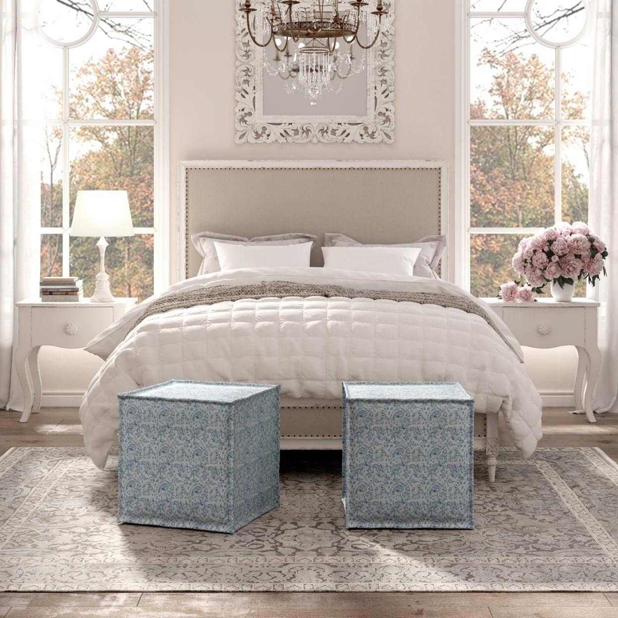 Kyndal Ottoman-Upholstered-Piping Accents -