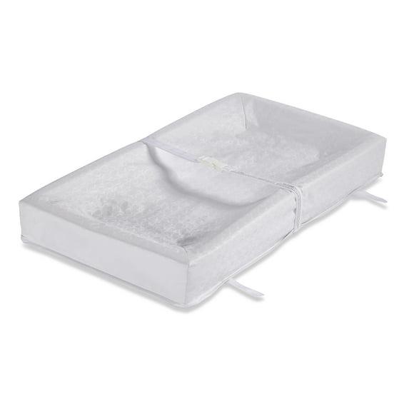 L.A. Baby Polyester Easy to Clean Embossed Cover Waterproof Diaper Changing Pad, White