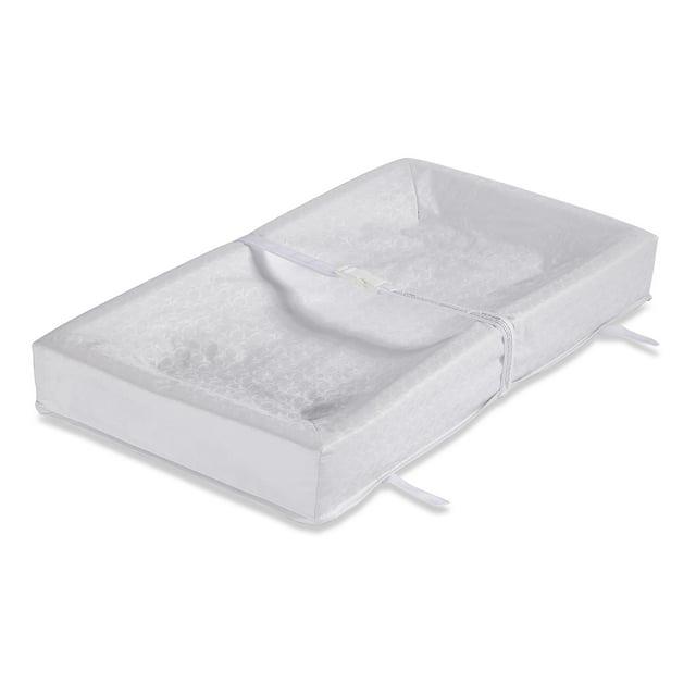 L.A. Baby Polyester Easy to Clean Embossed Cover Waterproof Diaper Changing Pad, White