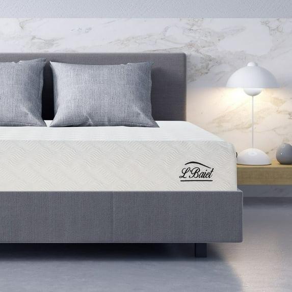 L’Baiet 12” Gel Memory Foam Mattress, Full Size / Bed in a Box / Medium Firm / Breathable Cooling-Gel Comfort Technology / Pressure Relief / Comfy Support / Soft Fabric Cover / CertiPUR-US Certified