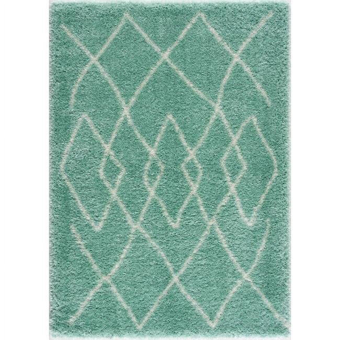 Cozy Diamond Gray Shag 5' x 7' Synthetic Area Rug