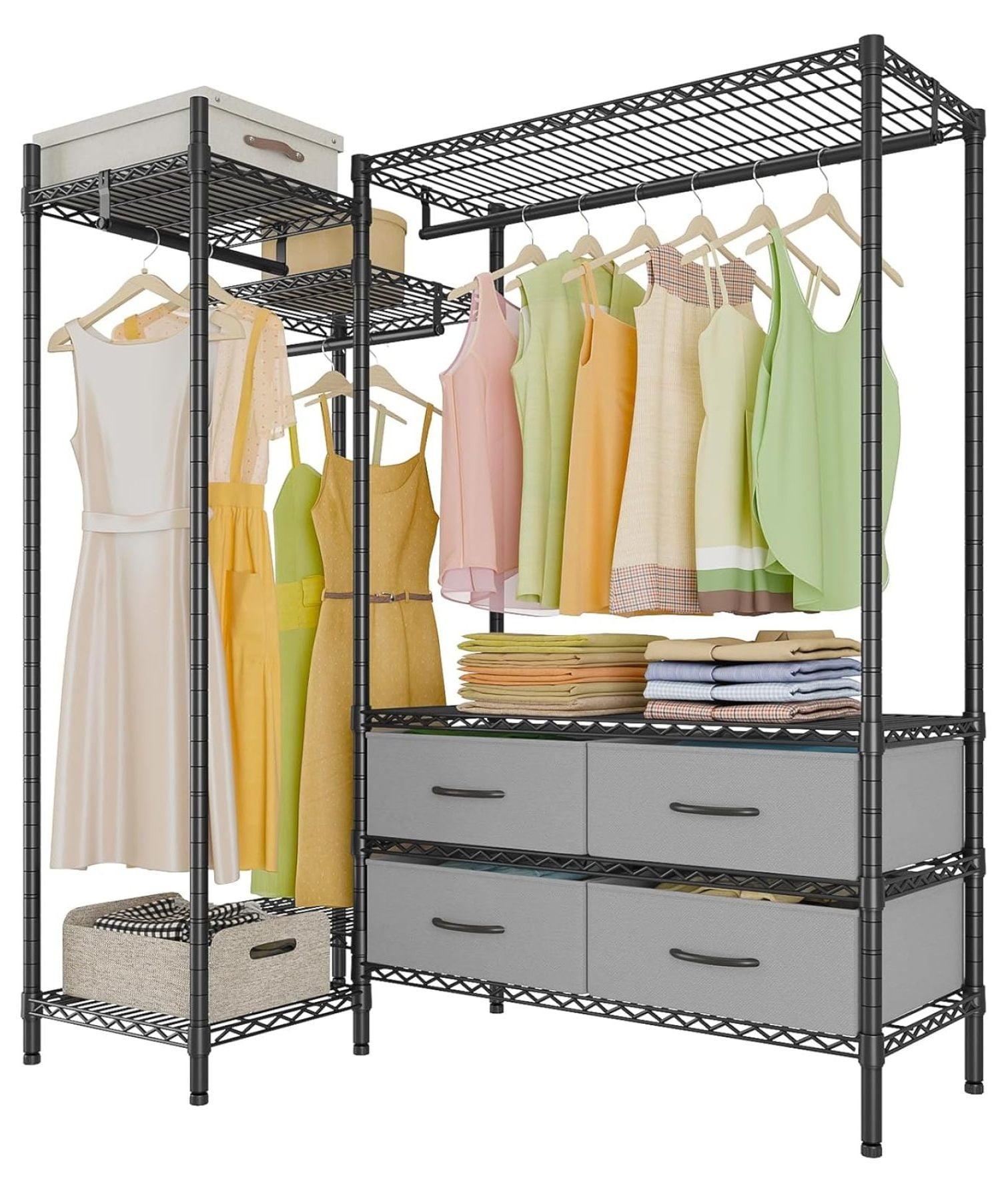 VIPEK L20 L Shaped Garment Rack Corner Adjustable Clothing Rack Heavy Duty Metal Wardrobe Closet