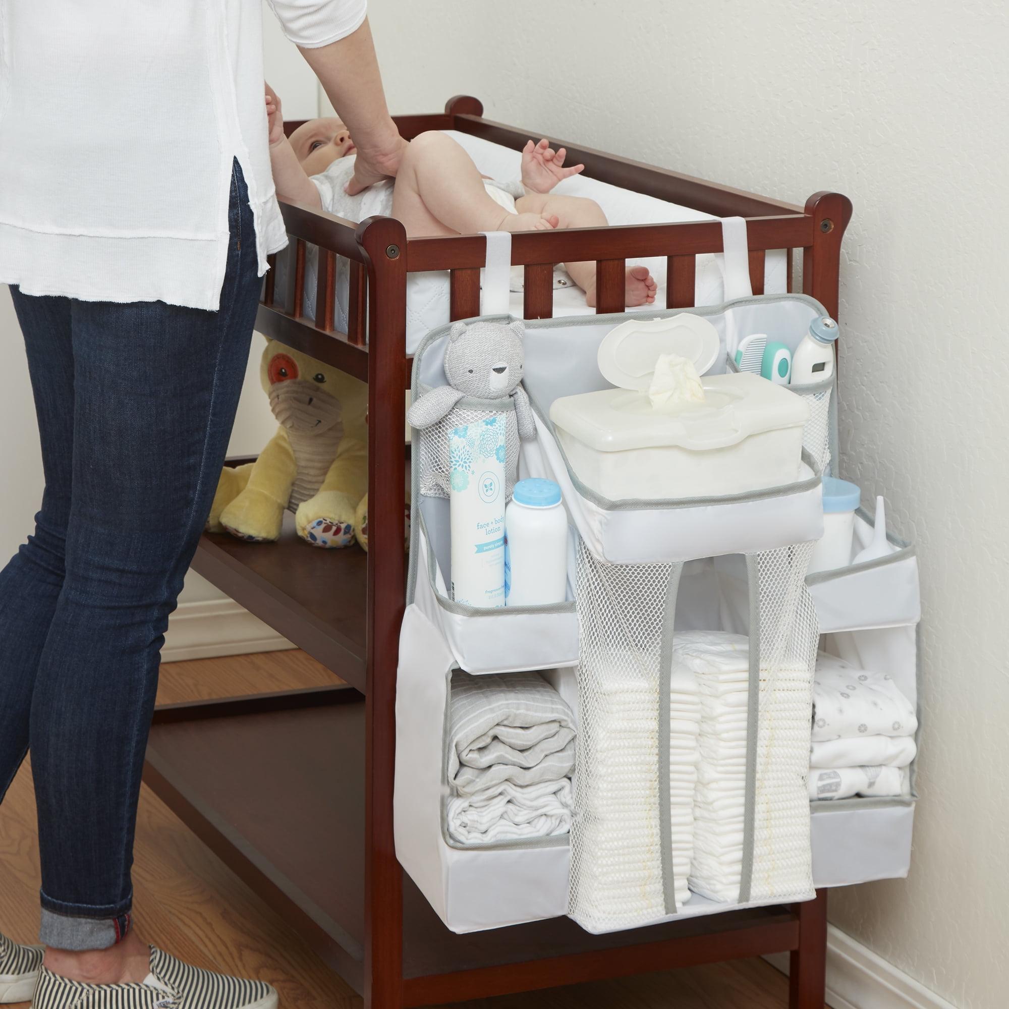 White Multi-Pocket Nursery Organizer with Shelves