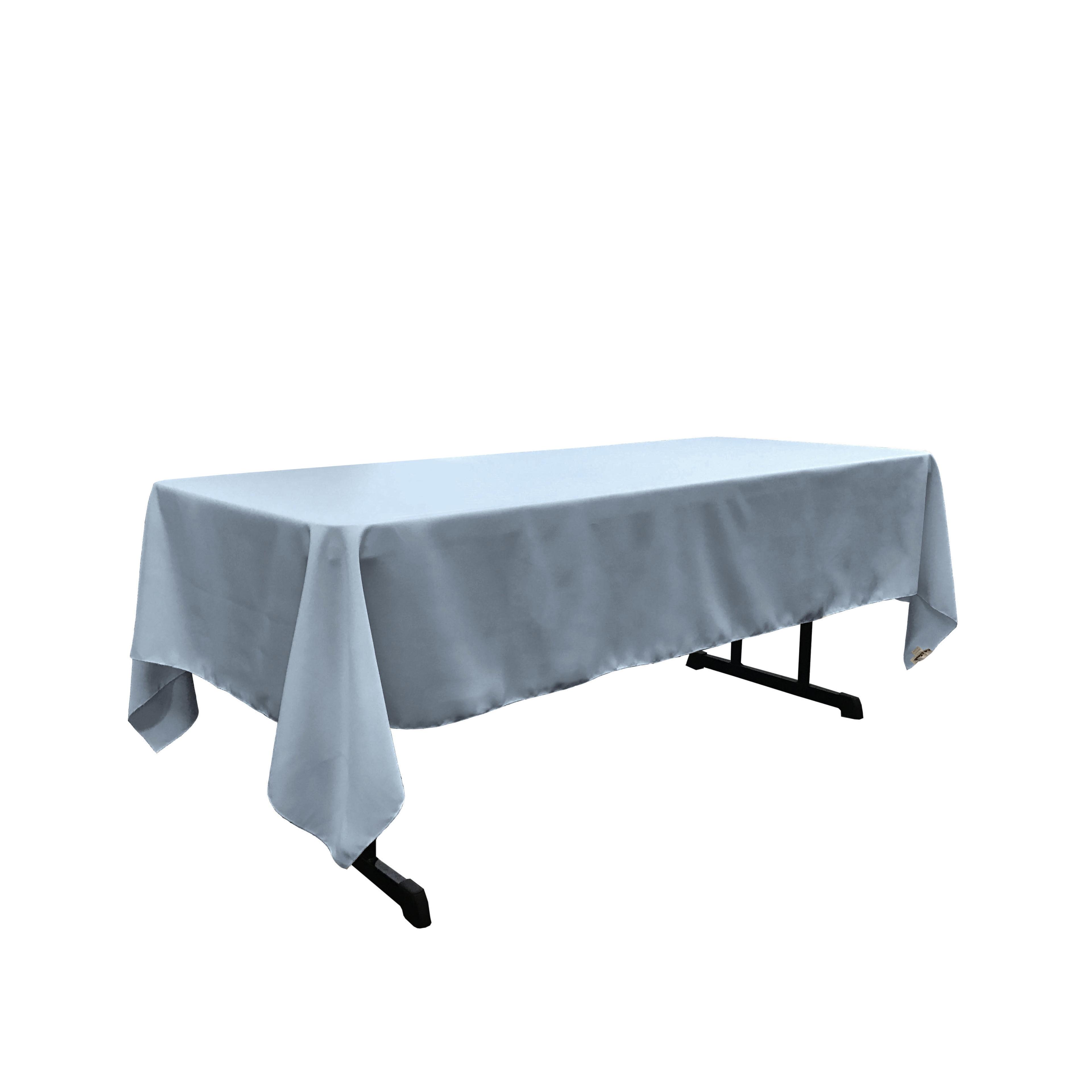 Elegant Light Blue Polyester 60x108 Rectangular Tablecloth