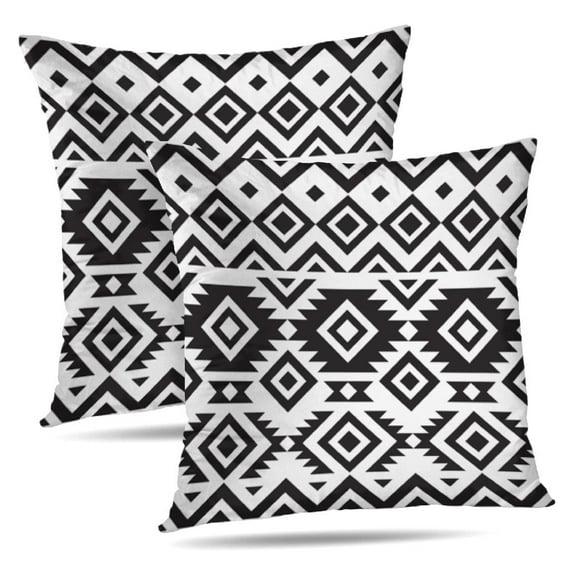 Modern Abstract Black and White Pillow Covers 18x18 in Couch Pillow Case Sets of 2 Decorative Square Throw Pillows for Home Living Room Bedroom Bed Cushion Outdoor