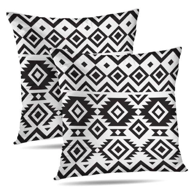 Modern Abstract Black and White Pillow Covers 18x18 in Couch Pillow Case Sets of 2 Decorative Square Throw Pillows for Home Living Room Bedroom Bed Cushion Outdoor